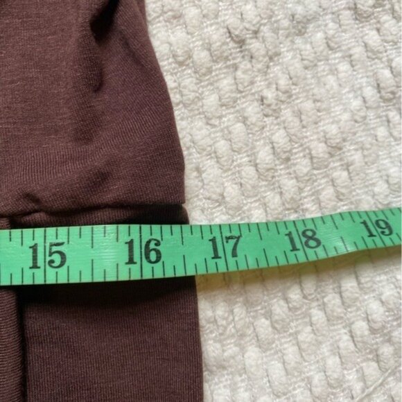 Zenana Premium Brown Short Sleeve Midi Dress W/ Pockets Size L - Picture 6 of 7